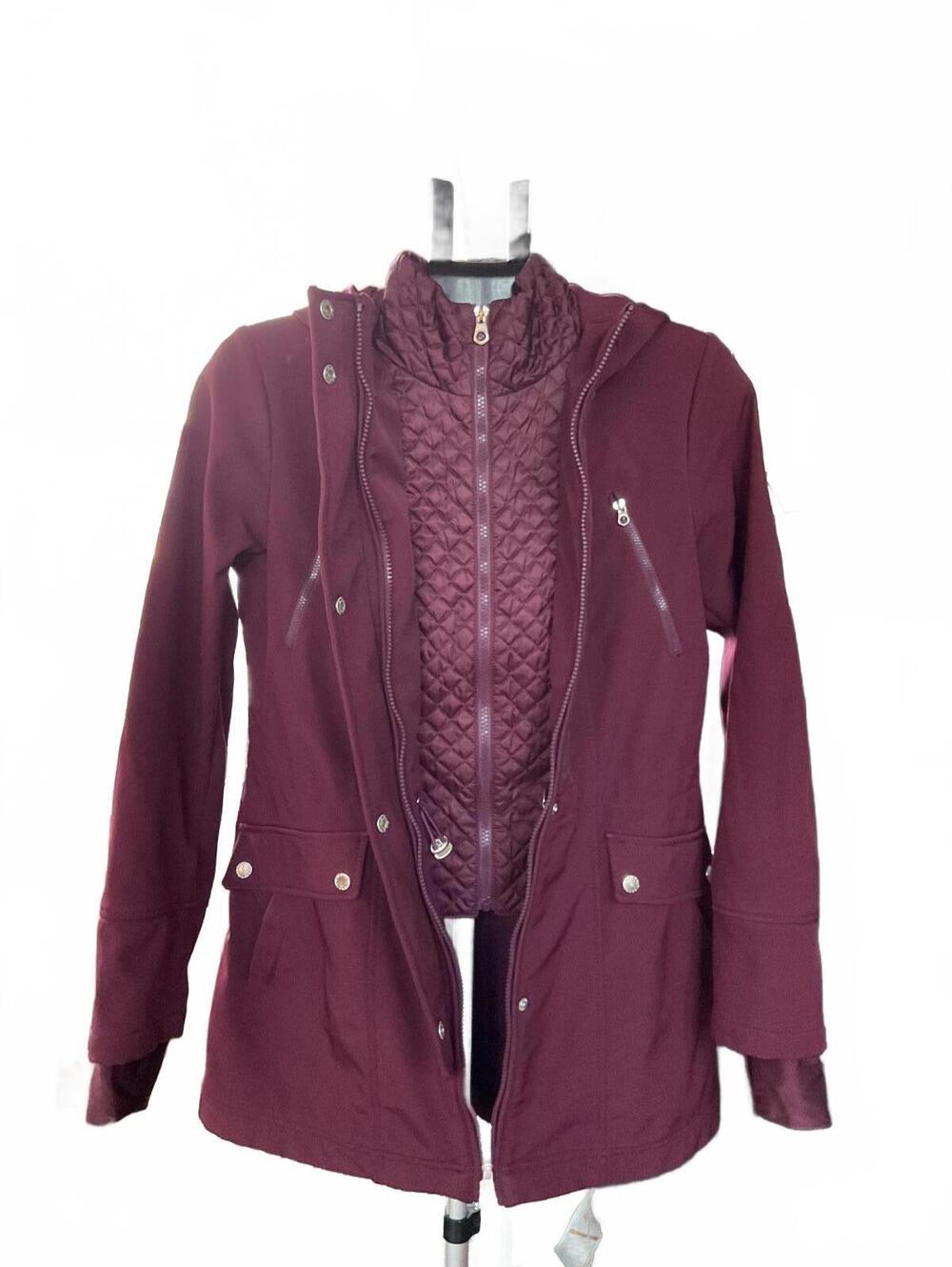 Nautica Women’s Softshell Parka Jacket - Burgundy Merlot Small
